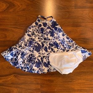 Adorable infant girl dress and diaper cover